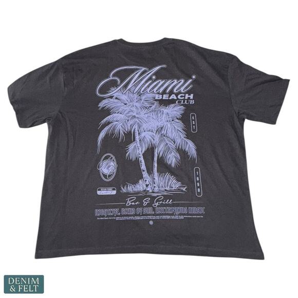 ASOS DESIGN Miami Beach Club Oversized Palm Tree Graphic Tee Streetwear Vibe~NEW - Picture 6 of 8